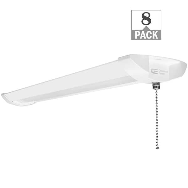 8-Pack 2 ft. 2000 Lumens Closet Light with Pull Chain LED Wraparound Light 20W Bright White 4000K Laundry Room