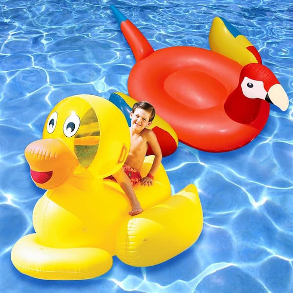 Swimline Giant Ducky and Parrot Swimming Pool Float Combo (2-Pack)