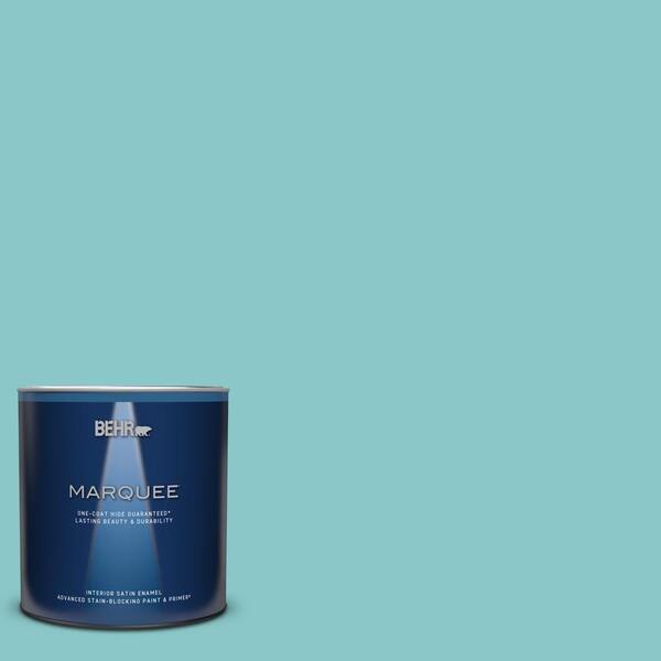 BEHR MARQUEE 1 qt. 510D4 Embellished Blue Satin Enamel Interior Paint