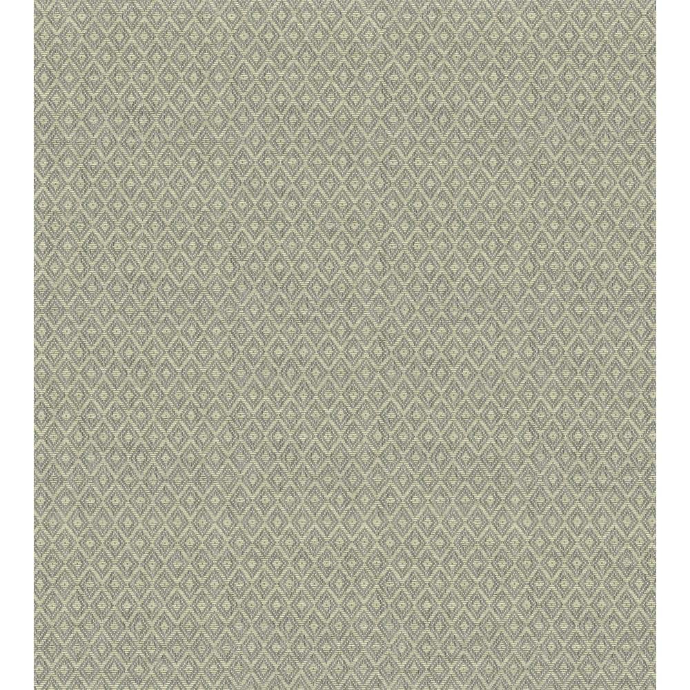 Grey Grasscloth Non-Pasted Geometric Wallpaper Roll
