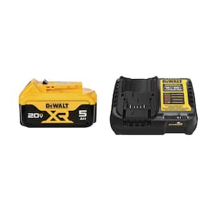 DEWALT 18V to 20V MAX Lithium-Ion Battery Adapter, Charger, (2) 2.0Ah  Battery Packs and 20V MAX XR 5.0Ah Battery DCA2203CWDCB205 - The Home Depot