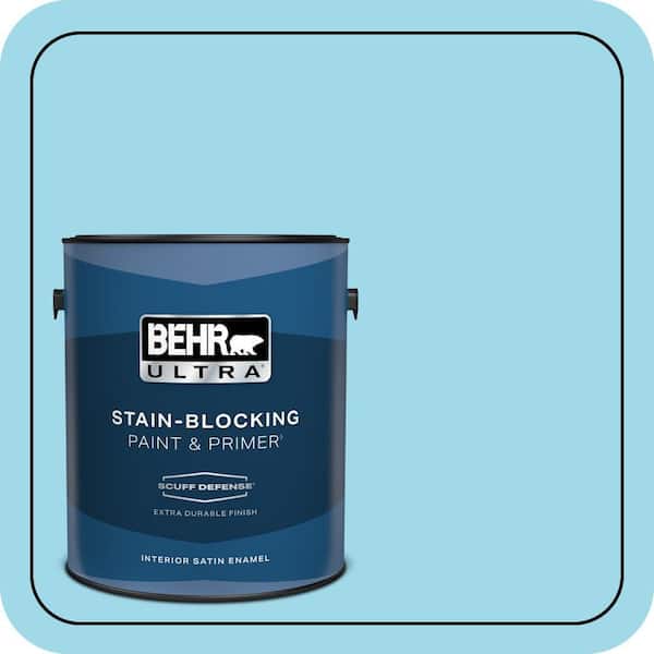 BEHR ULTRA 1 gal. #520A-3 Nevada Sky Extra Durable Satin Enamel Interior Paint & Primer