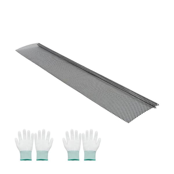 Gutter Guard, 6 in. Powder-Coated Steel Screen, 120 ft. Length, 0.04 in. Thick, Leaf Guard for Debris, 40 Pack, Black