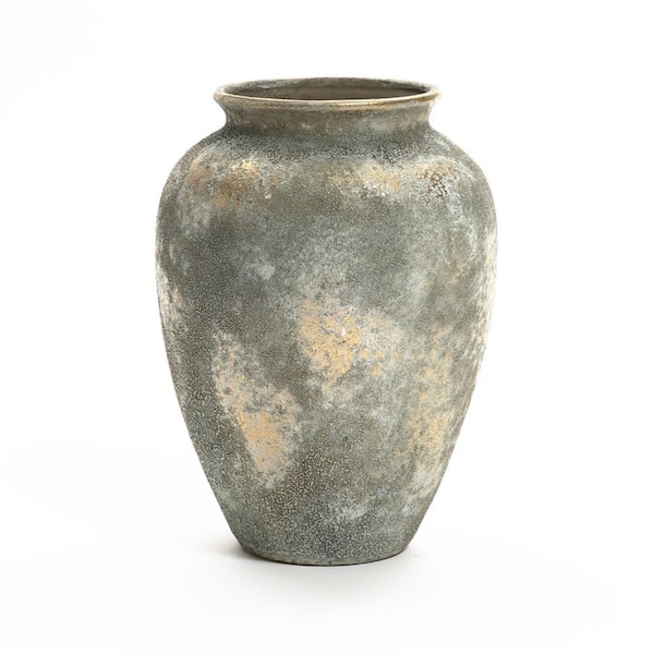 LuxenHome 13.6 in. Multi-Colored Ceramic Urn Vase