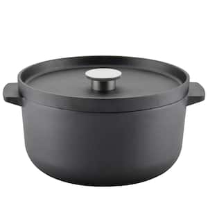 Seasoned Cast Iron 6 qt. Round Cast Iron Dutch Oven in Black with Lid