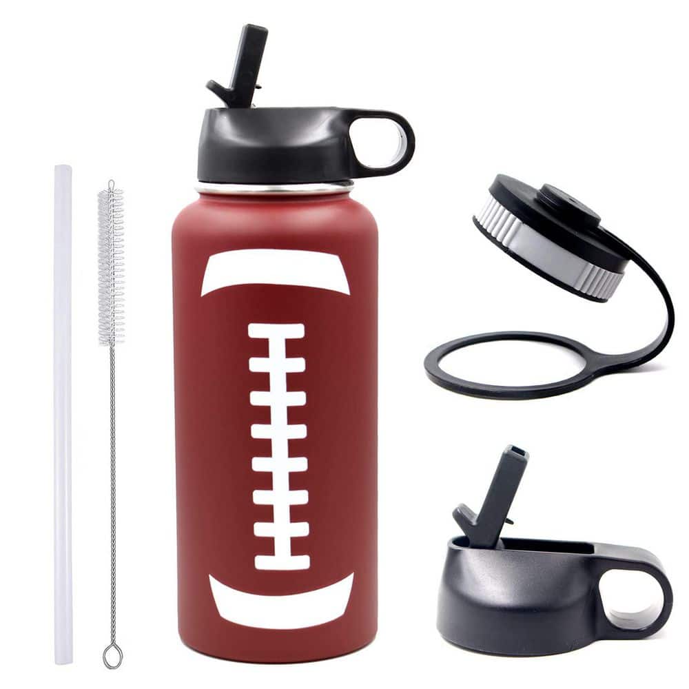 32 oz Football Water Bottle with Two Lids, Stainless Steel Double-Wall Vacuum Insulated price history on PriceWatchPro