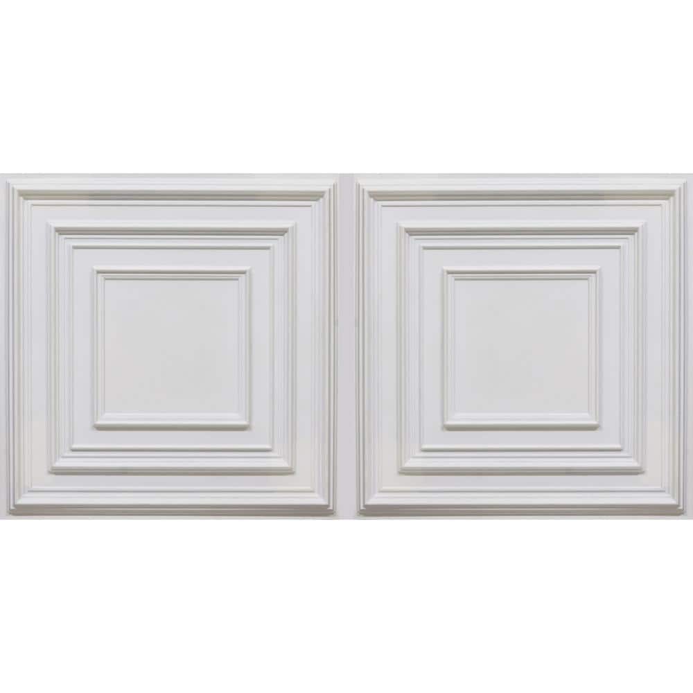 Schoolhouse White Matte 2 ft. x 4 ft. PVC Lay-in Faux Tin Ceiling Tiles (400 sq. ft./case) price history on PriceWatchPro