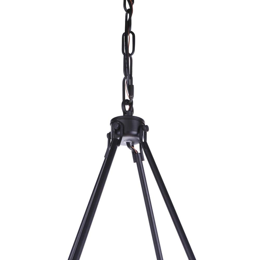 Mini Larrson Flat Black Crystal 8-Light Candle Chandelier