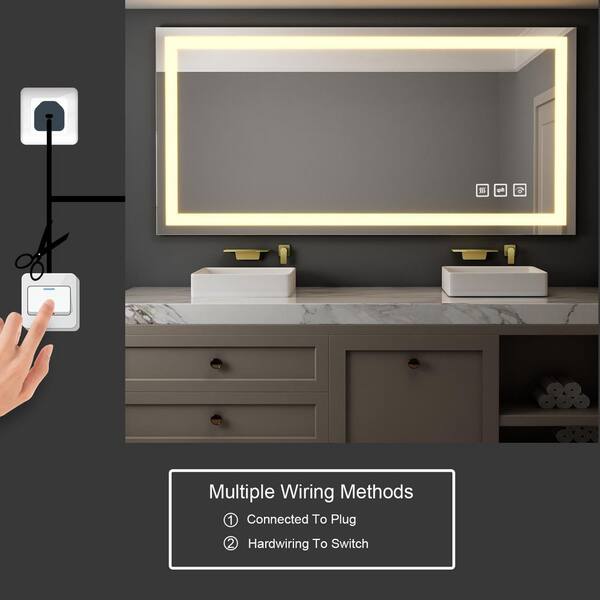 TOOLKISS 55 in. W x 30 in. H Rectangular Frameless LED Light TOOLKISS 55 in. W x 30 in. H Rectangular Frameless LED Light