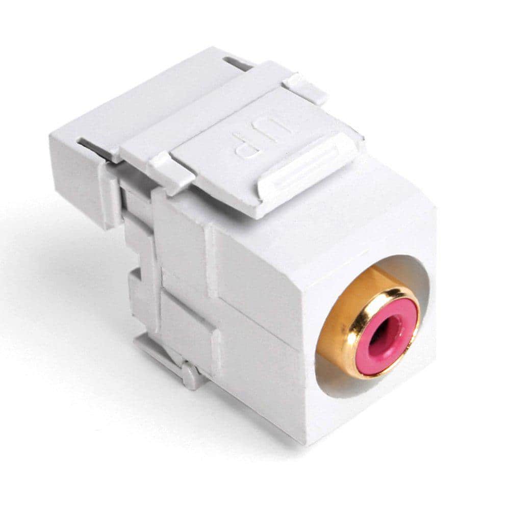 Leviton QuickPort RCA 110-Type Connector with Red Barrel, White 40735-RRW  The Home Depot
