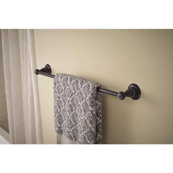 Porter 5-Piece Bath Hardware Set 18, 24 in. Towel Bars, Toilet Paper Holder, Towel Ring, Towel Hook in Oil Rubbed Bronze