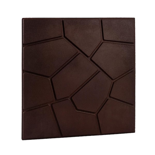 EcoBorder 15.5 in. x 15.5 in. Square Black Cobblestone/Brick Dual-Sided 100% Recycled Rubber Paver (6-pack)