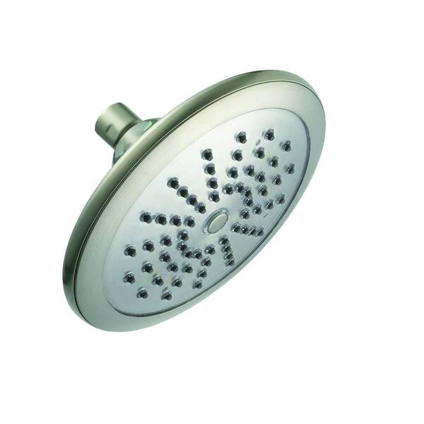 Glacier Bay Water Powered LED Lighted 1-Spray 7 in. Fixed Shower Head in Brushed Nickel