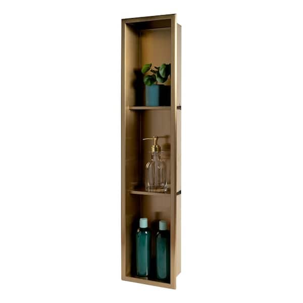 Shower shelf 1, 20cm » brushed gold