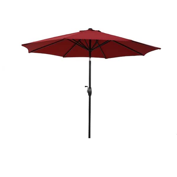 Unbranded 9 ft. Aluminum Market Patio Umbrella in Red for Garden