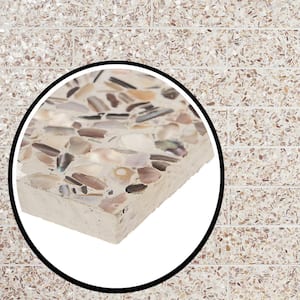 Shoal Cream Pearl 3 in. x 12 in. Polished Terrazzo Floor and Wall Subway Tile (6.29 Sq. Ft./Case)