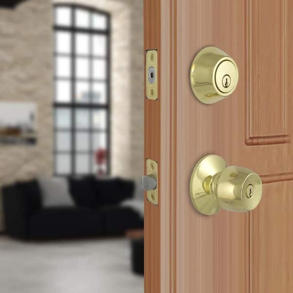 Brandywine Polished Brass Combo Pack with Single Cylinder Deadbolt
