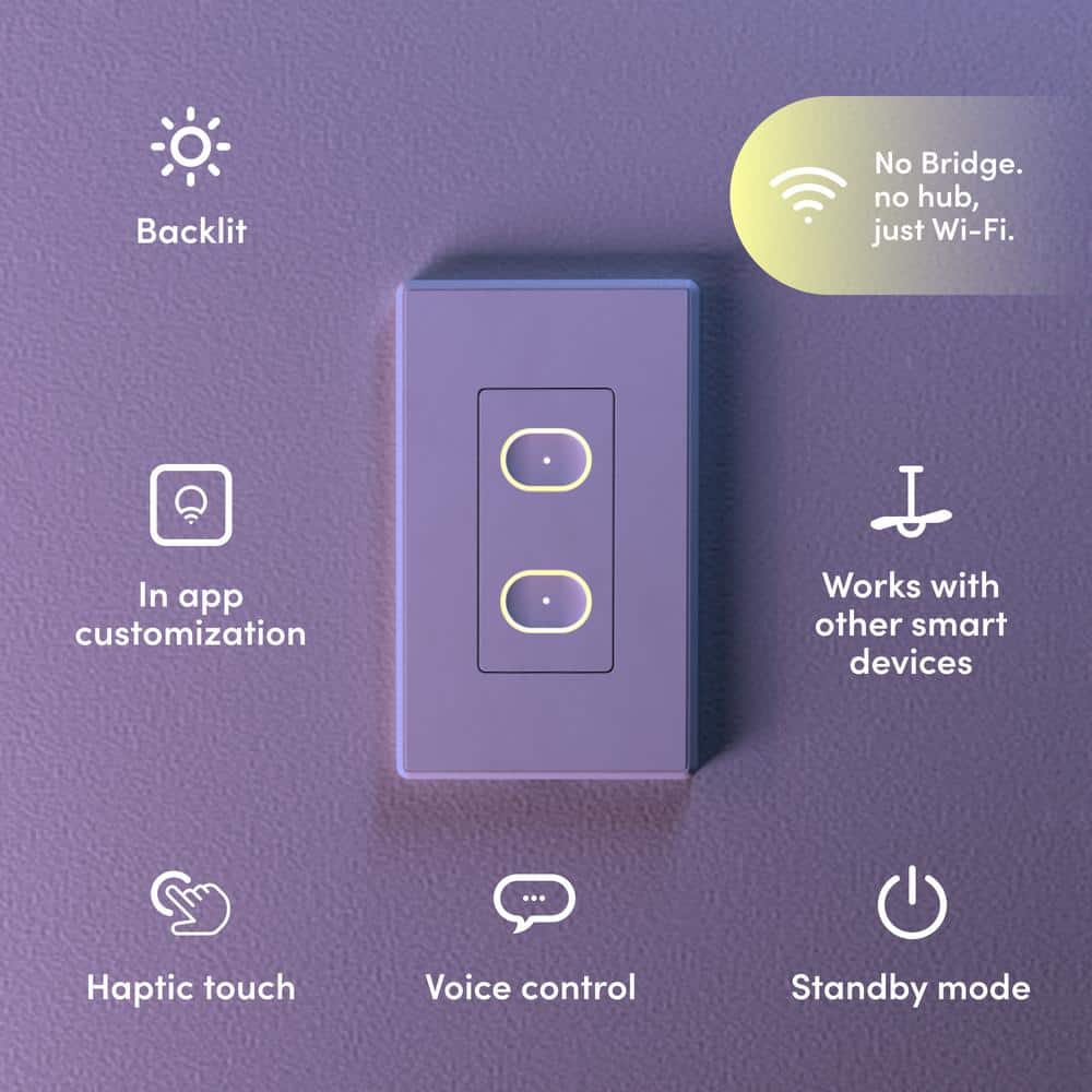 LIFX White Matte 2-Button In-Wall Smart Light Switch