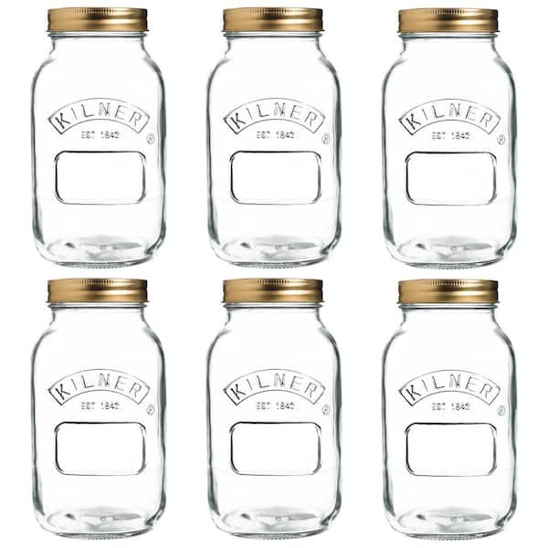 Canning Glass Canning Jar 34 oz. - (Set of 6)