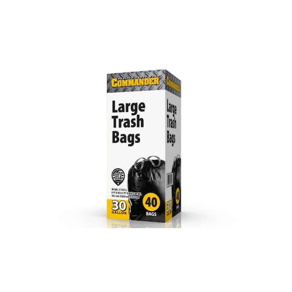 33-39 gal. Black Heavy Duty Drawstring Trash Bags (50-Count) - for Outdoor and Yard Waste, Size: 38 in