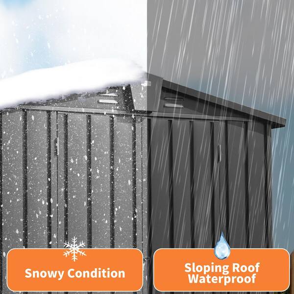 ToolCat 5.7 ft. W x 3 ft. D Metal Outdoor Storage Shed Garden Tool