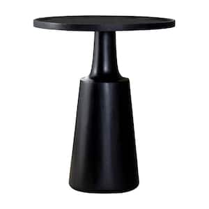 20 in. Black Round Wood Accent Table