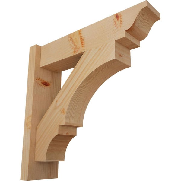 Ekena Millwork 6 in. x 20 in. x 20 in. Douglas Fir Balboa Traditional Smooth Outlooker