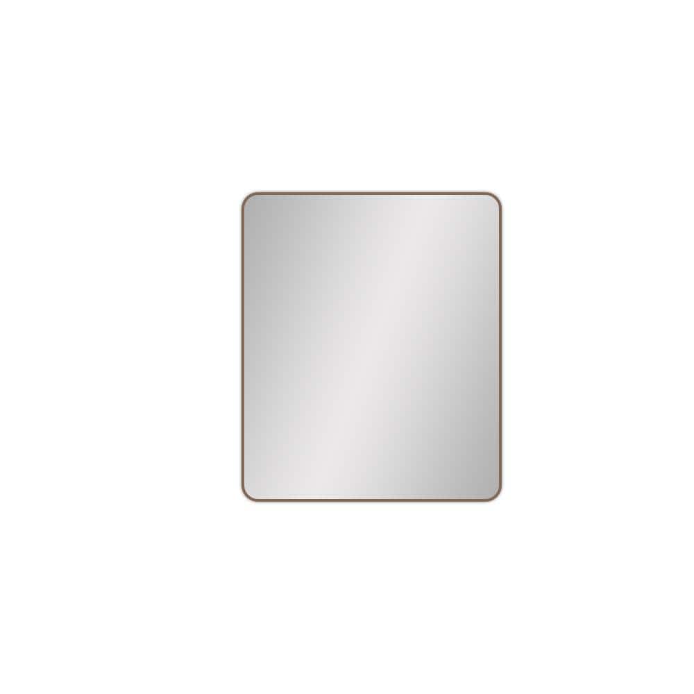 Brown 24 in. W x 36 in. H Rectangle Metal Framed Mirror Modern Design Wall 