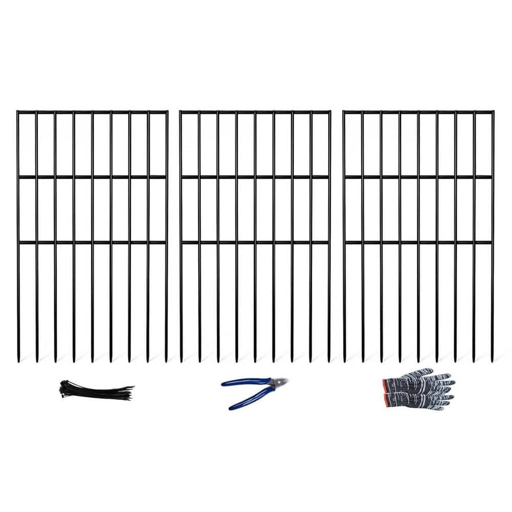 17 in. Metal Garden Fence Animal Barrier Rustproof Border Decorative Fences for Outdoor, Yard, Patio (25-Pack) price history on PriceWatchPro
