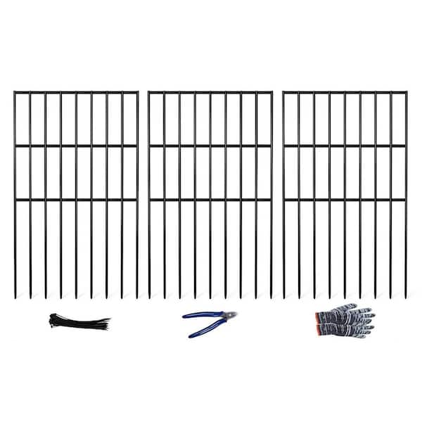 17 in. Metal Garden Fence Animal Barrier Rustproof Border Decorative Fences for Outdoor, Yard, Patio (25-Pack)