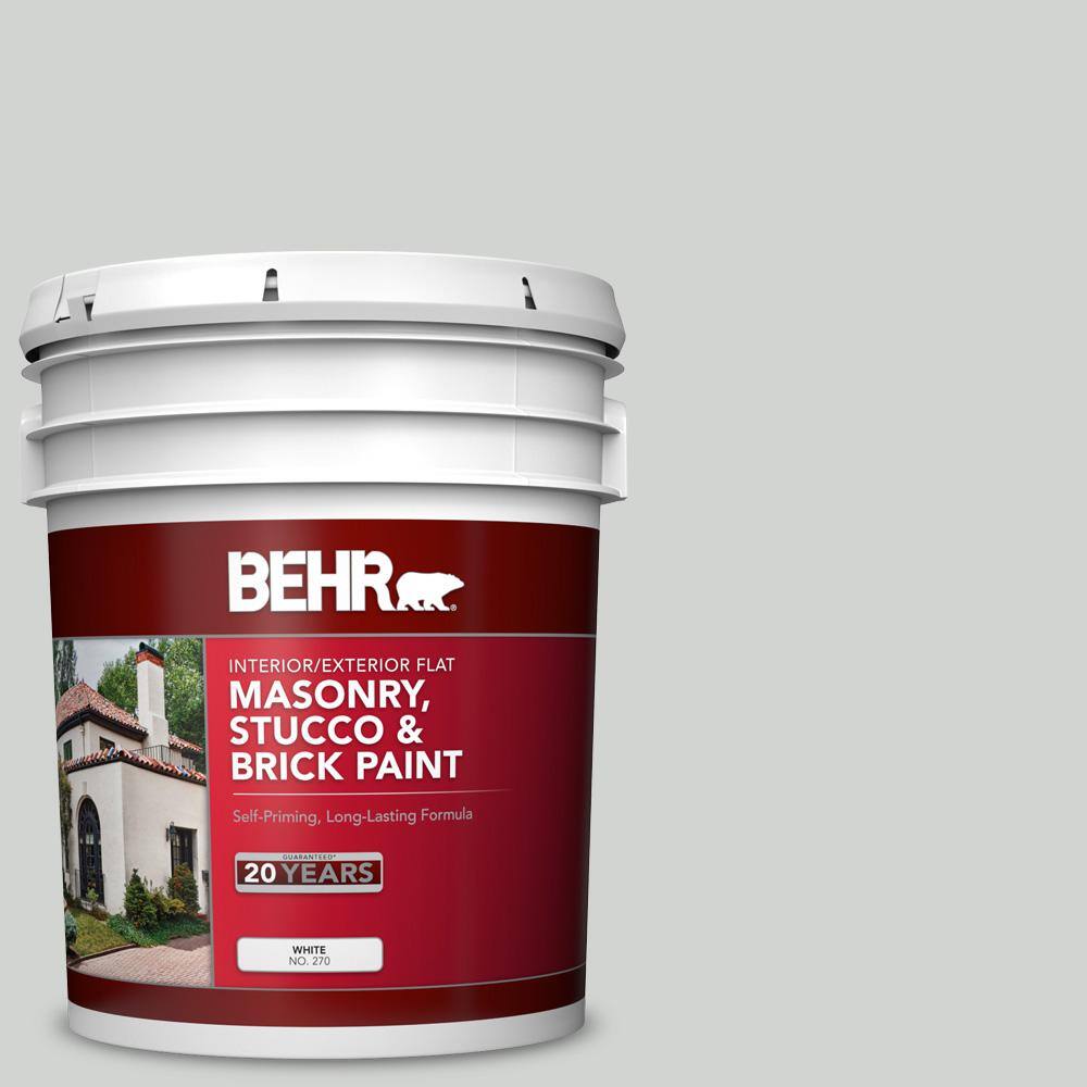 5 gal. #PPU26-11 Platinum Flat Masonry, Stucco and Brick Interior/Exterior 