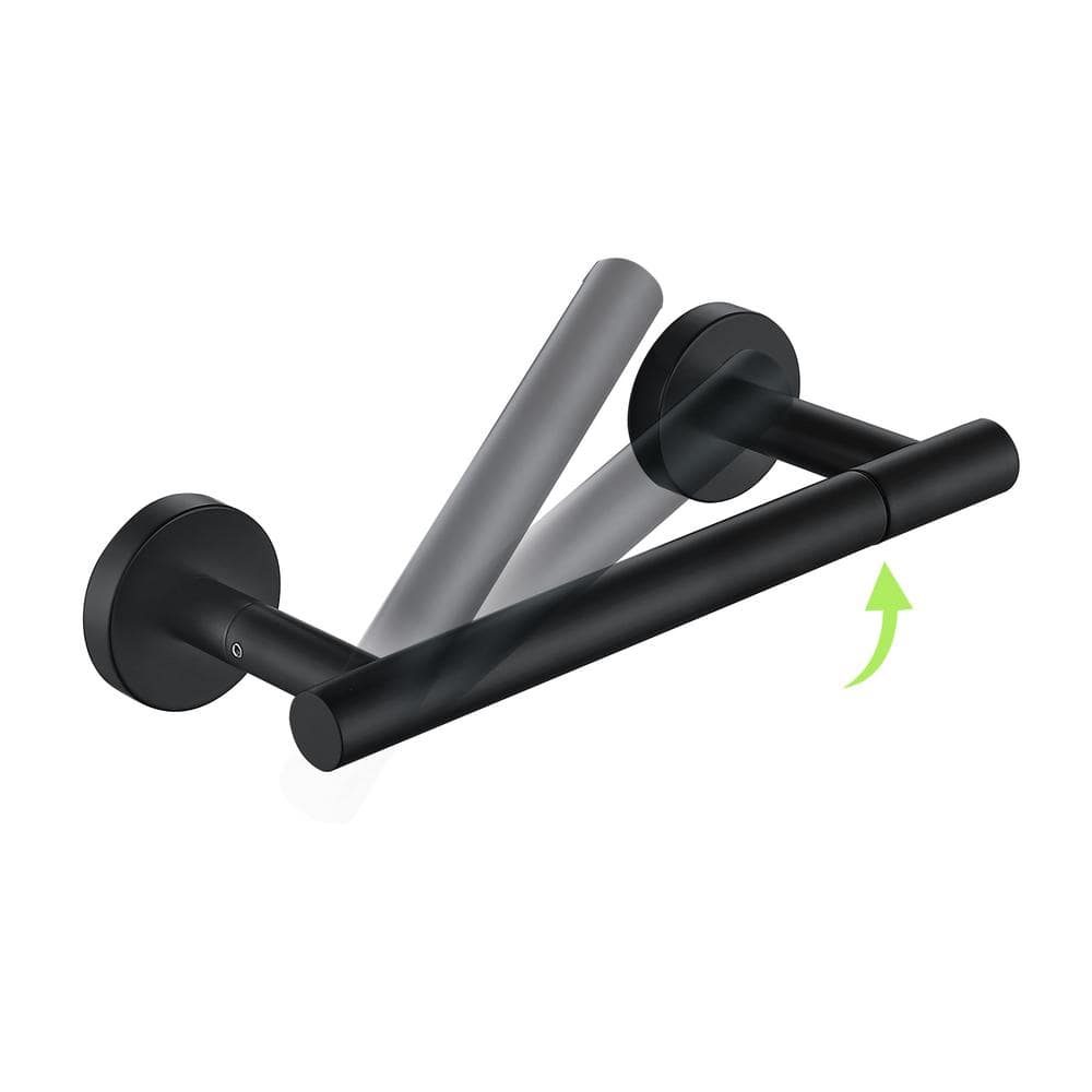 ATKING Bathroom Wall-Mount Toilet Paper Holder Flexible Pivot TP Holder in Matte Black ADC-2112