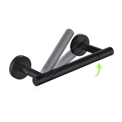 Bathroom Wall-Mount Toilet Paper Holder Flexible Pivot TP Holder in Matte Black