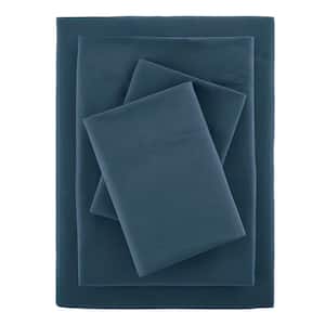 Brushed Soft Microfiber Midnight Blue 4-Piece Full Sheet Set