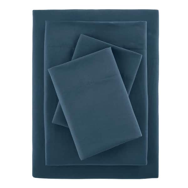 StyleWell Brushed Soft Microfiber Midnight Blue 4-Piece Full Sheet Set