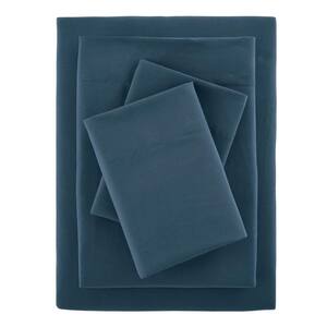 Brushed Soft Microfiber Midnight Blue 4-Piece King Sheet Set
