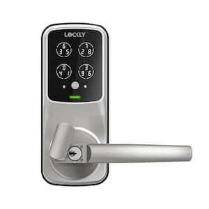 Secure Satin Nickel Smart Latch Lock with Hack-proof keypad, Programmable auto-locking and Full Mobile App Control