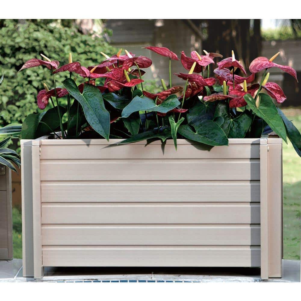 Beige Eco-Friendly 30" Wide Rectangular Planter