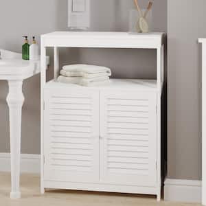 White Freestanding Storage Cabinet with Double Doors