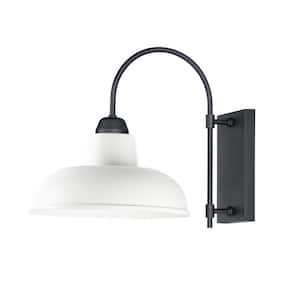 Industrial Black 1-Light Outdoor Hardwired Wall Sconce