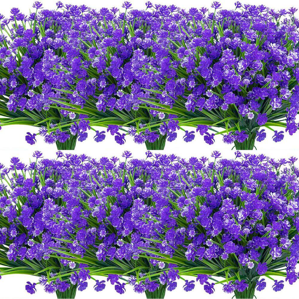 13.8 in. Purple Indoor/Outdoor Artificial Boston Fern Flowers UV Resistant 