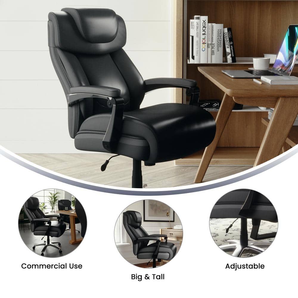 Black High Back LeatherSoft Executive Swivel Office Chair