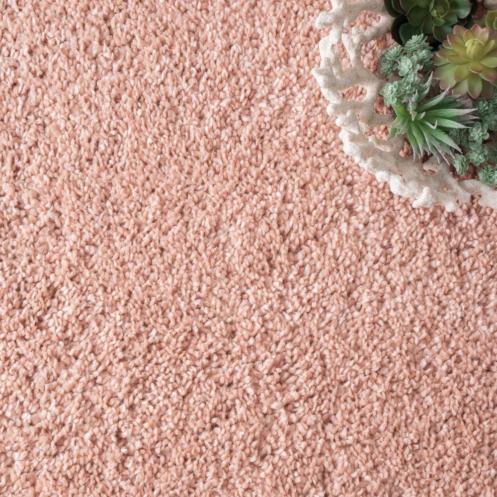 Plush Pink Braided Tassel Shag Rug 4' x 6' - Easy Care Synthetic