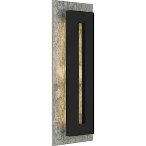 Tate 8 in. Earth Black LED Outdoor Wall Lantern Sconce