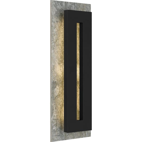 Quoizel Tate 8 in. Earth Black LED Outdoor Wall Lantern Sconce