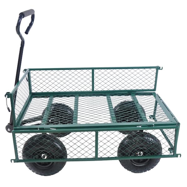 Outdoor Multi-Purpose Double Decker Cart - Black on Yellow