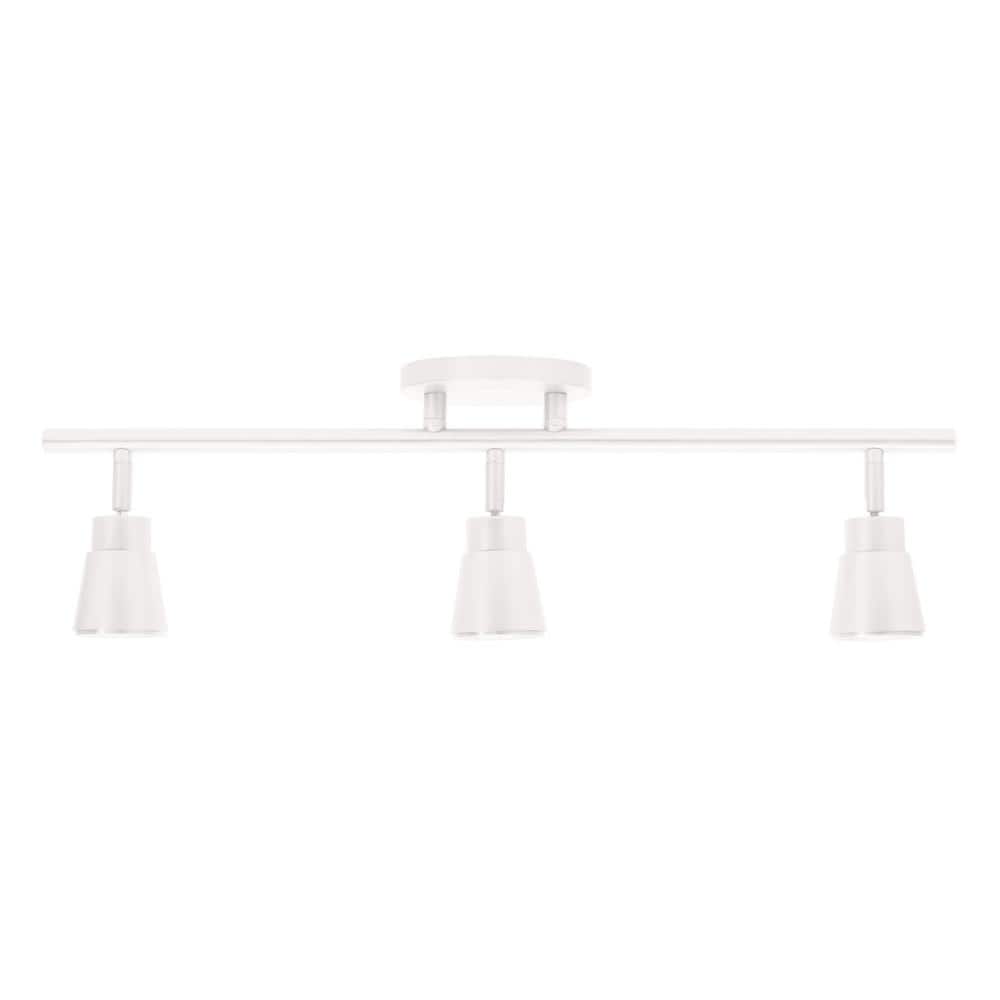 Solo 24" White Aluminum 3-Light LED Fixed Rail with Dimmable Heads