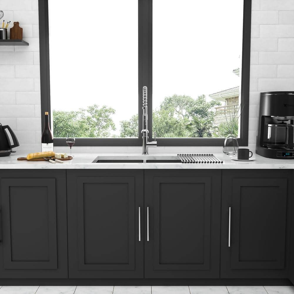 28'' Brushed Nickel Double Bowl Stainless Steel Undermount Kitchen Sink