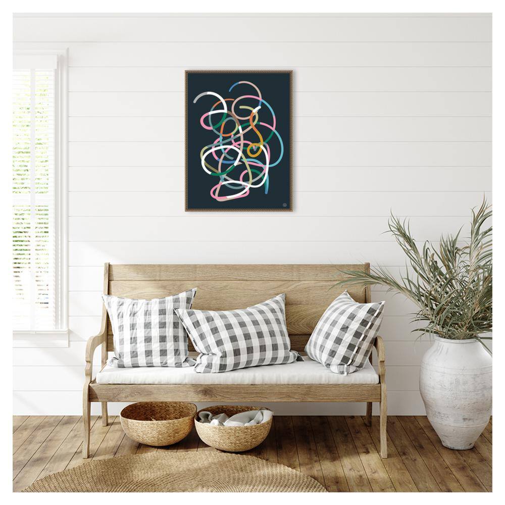 Dan Hobday Abstract Multicolor Beaded Framed Canvas Wall Art