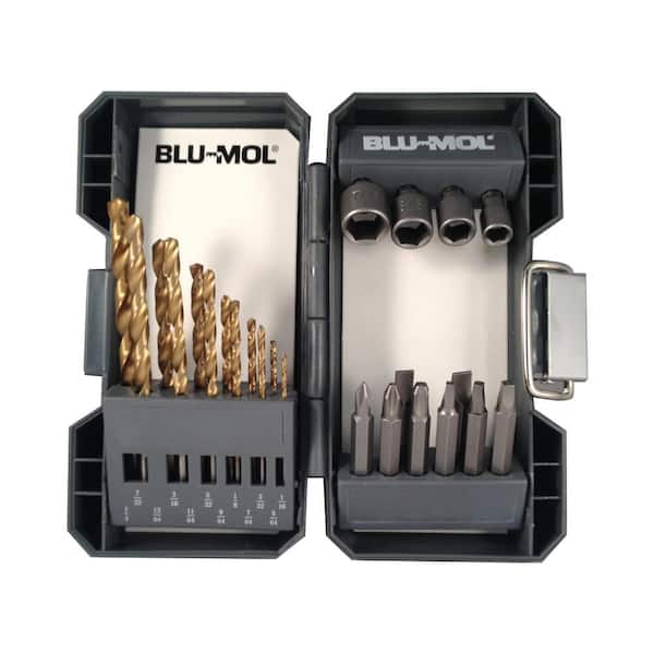 BLU-MOL Disston Titanium Nitride Coated Drill Bit and Drive Set (24-Piece)